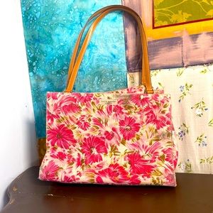 Kate Spade flowered linen handbag